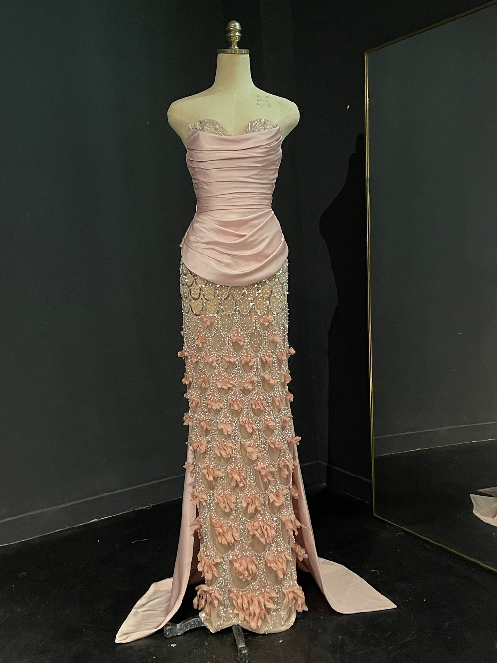 Blush Nude Statement Evening Gown