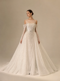 Ivory Crystal Off-Shoulder Ball Gown
