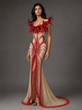 Ivory Cutout Evening Gown