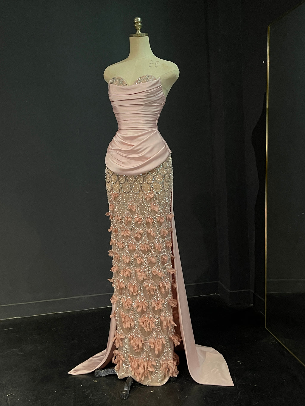 Blush Nude Statement Evening Gown