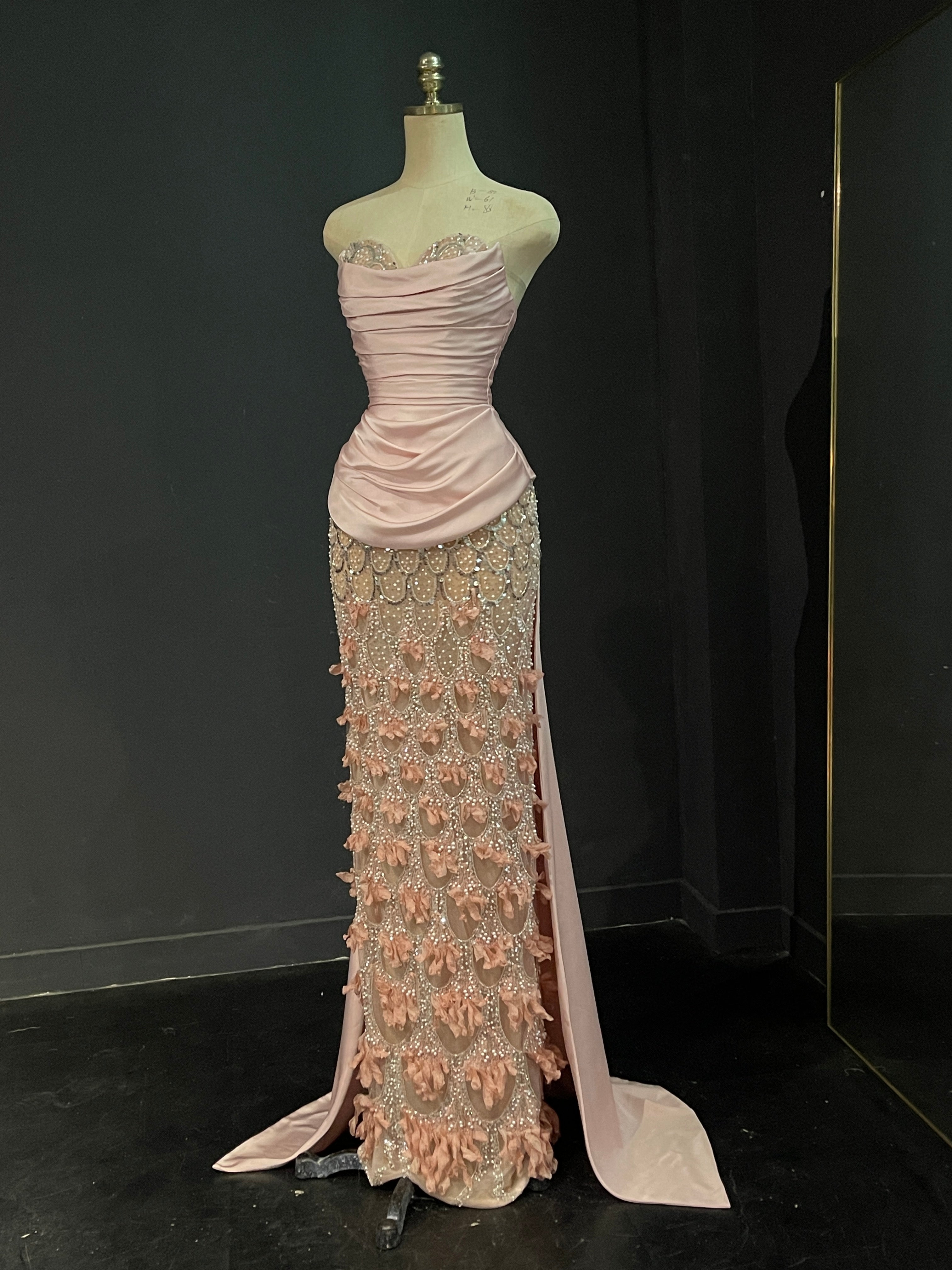 Blush Nude Statement Evening Gown
