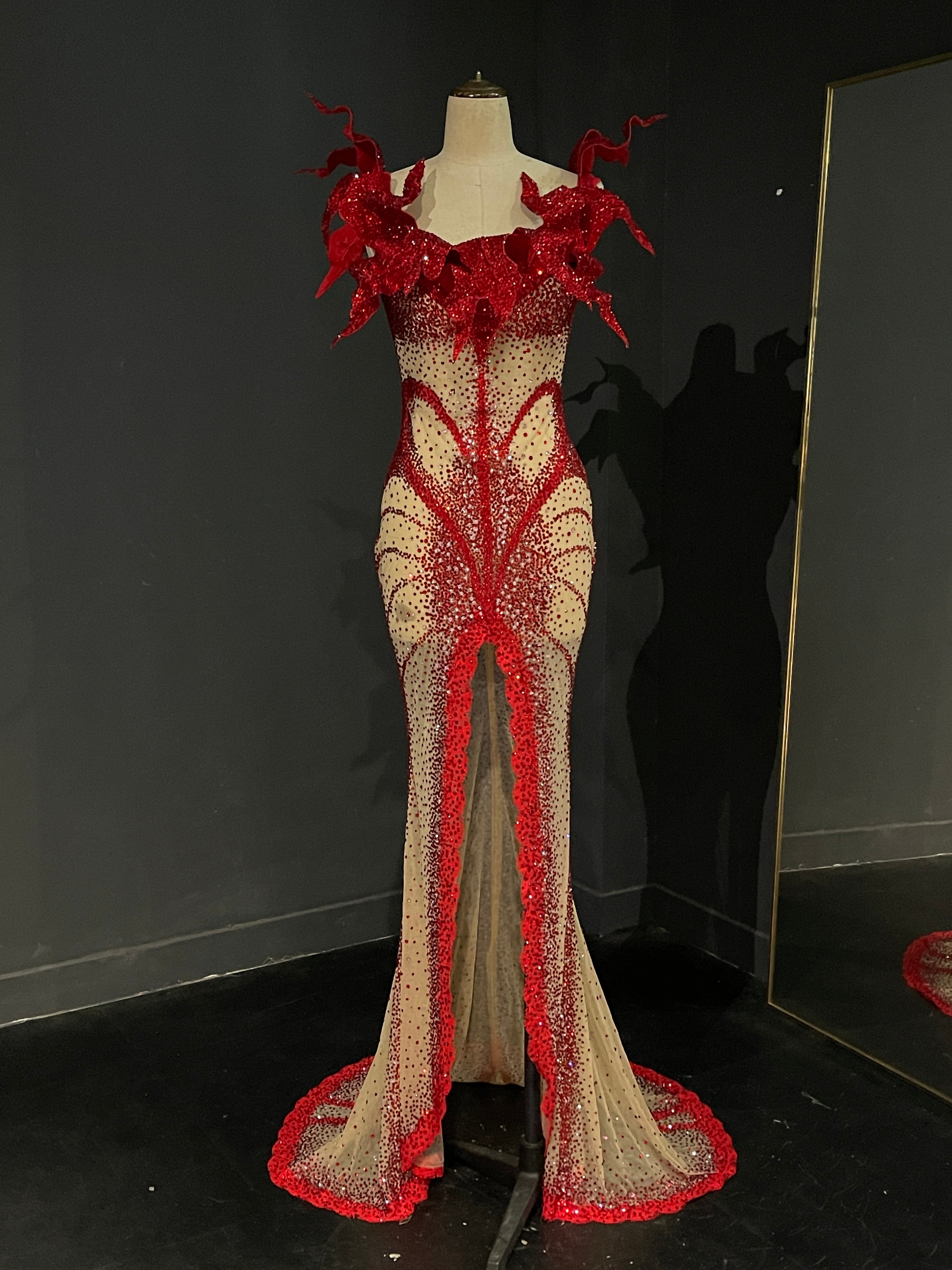 Ivory Cutout Evening Gown — original source photograph, real garment reference (source SKU-099)