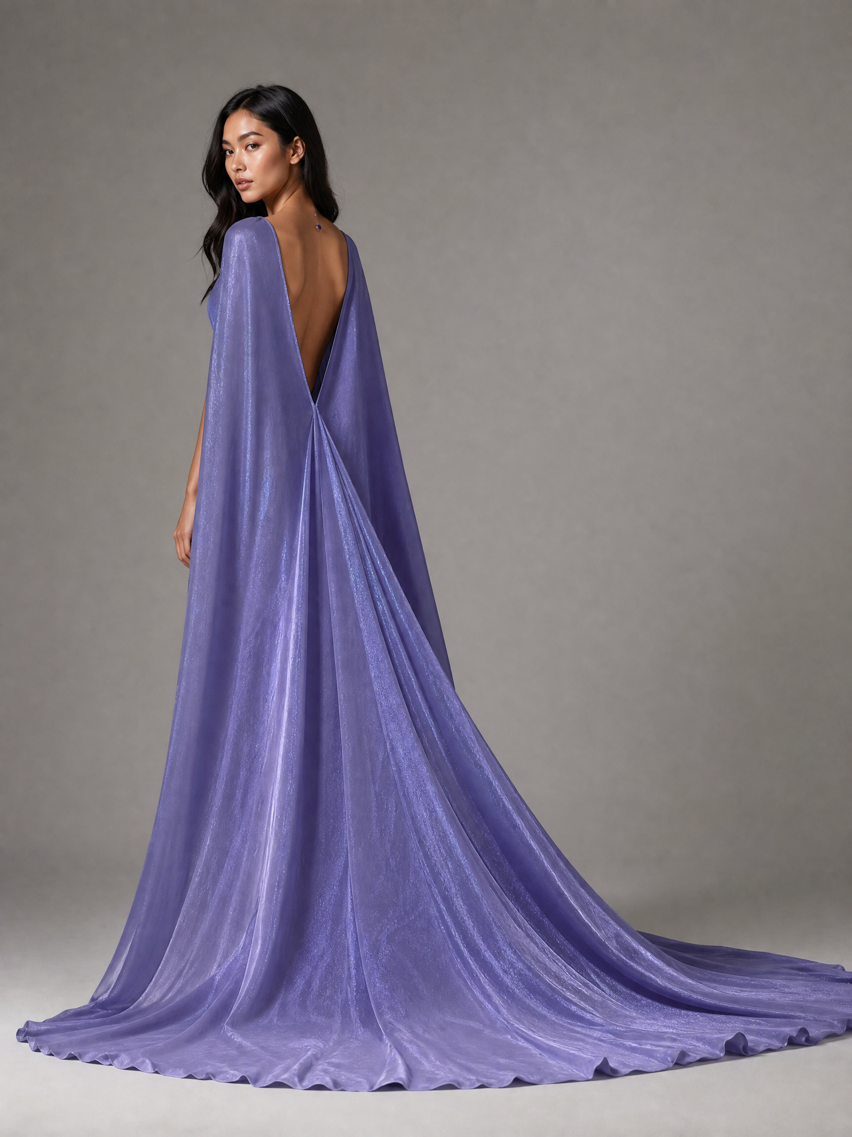 Purple and Blue Crystal Evening Gown — side or back view (source SKU-079) — reviewed generated product image