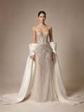 Silver White Statement Evening Gown — front full-length hero view (source SKU-060) — reviewed generated product image