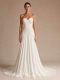 White Sculptural Gown — front full-length hero view (source SKU-074) — reviewed generated product image